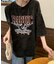 ビッグシルエット ジャンキープリント ピグメント 半袖 Tシャツ 古着風 フライドポテト カレッジロゴ