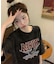 ビッグシルエット ジャンキープリント ピグメント 半袖 Tシャツ 古着風 フライドポテト カレッジロゴ