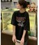 ビッグシルエット ジャンキープリント ピグメント 半袖 Tシャツ 古着風 フライドポテト カレッジロゴ