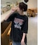 ビッグシルエット ジャンキープリント ピグメント 半袖 Tシャツ 古着風 フライドポテト カレッジロゴ