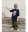 ビッグシルエット ジャンキープリント ピグメント 半袖 Tシャツ 古着風 フライドポテト カレッジロゴ
