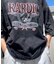 ビッグシルエット ジャンキープリント ピグメント 半袖 Tシャツ 古着風 フライドポテト カレッジロゴ