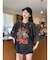タイガー スカル 髑髏 プリントダメージ加工 韓国 古着風 ピグメント Tシャツ 半袖