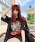 タイガー スカル 髑髏 プリントダメージ加工 韓国 古着風 ピグメント Tシャツ 半袖