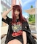 タイガー スカル 髑髏 プリントダメージ加工 韓国 古着風 ピグメント Tシャツ 半袖