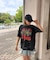 タイガー スカル 髑髏 プリントダメージ加工 韓国 古着風 ピグメント Tシャツ 半袖