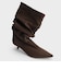 ルーシュド キトゥンヒール カーフ ブーツ