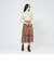 パンチングシンセティックレザー プリーツスカート
