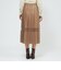 パンチングシンセティックレザー プリーツスカート
