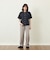 GREY LABEL コットンコードボイル バンドカラーシャツ