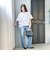 【WEB限定】キュプラ混ストライプバンドカラーブラウス ≪手洗いOK≫