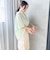 【WEB限定】キュプラ混ストライプバンドカラーブラウス ≪手洗いOK≫