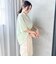 【WEB限定】キュプラ混ストライプバンドカラーブラウス ≪手洗いOK≫
