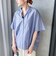 【WEB限定】キュプラ混ストライプバンドカラーブラウス ≪手洗いOK≫