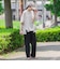 【旅楽シリーズ/極】メランジツイルストレートパンツ≪洗濯機で洗える≫