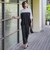 【WEB限定】“まるでデニム見え”裾スリットテーパードパンツ