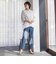 【WEB限定】“まるでデニム見え”裾スリットテーパードパンツ