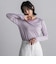 チュール使いラメリブロングTシャツ≪手洗い可能≫