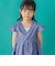 【店舗限定】【前後着用可能】ダンガリーフリル襟カシュクールワンピース(95~150cm)<br>
