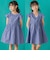 【店舗限定】【前後着用可能】ダンガリーフリル襟カシュクールワンピース(95~150cm)<br>