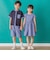 【店舗限定】【前後着用可能】ダンガリーフリル襟カシュクールワンピース(95~150cm)<br>