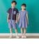 【店舗限定】【前後着用可能】ダンガリーフリル襟カシュクールワンピース(95~150cm)<br>