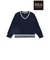 【POLO BCS(ポロ・ビーシーエス)×SLAP SLIPコラボ】襟ライン入りVネックトラッドニットプルオーバー(80~130cm)