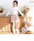キラキラプリント裾スカラップリボン付きショートパンツ(90~130cm)