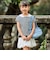 セーラーカラーリブボーダーTシャツ(90~160cm)