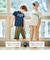 ムラ染め天竺ロゴプリント半袖Tシャツ(90~150cm)