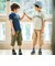 ムラ染め天竺ロゴプリント半袖Tシャツ(90~150cm)
