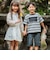 ランダムボーダーエンボスロゴ半袖ドロストTシャツ(90~160cm)