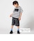 ランダムボーダーエンボスロゴ半袖ドロストTシャツ(90~160cm)