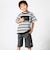 ランダムボーダーエンボスロゴ半袖ドロストTシャツ(90~160cm)