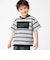 ランダムボーダーエンボスロゴ半袖ドロストTシャツ(90~160cm)