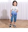 デニムニット&ストレッチツイル前後切り替え6分丈パンツ(80~130cm)
