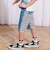 デニムニット&ストレッチツイル前後切り替え6分丈パンツ(80~130cm)