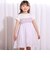 【お揃い】かぎ編み風レースビスチェドッキング天竺ワンピース(80~130cm)
