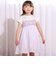 【お揃い】かぎ編み風レースビスチェドッキング天竺ワンピース(80~130cm)