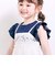 【お揃い】スカラップキャミストライプ&ドビー半袖Tシャツ(80~130cm)