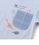 デニムポケット付き電車恐竜刺しゅうレイヤード半袖Tシャツ(80~130cm)