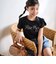 ペタルスリーブ発泡ドットロゴプリントTシャツ(90~160cm)