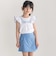 フラワー刺しゅう天竺フリル袖フレアTシャツ(90~150cm)
