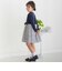 【店舗限定】リブ＋ネル花柄ドッキング長袖ワンピース(95~150cm)