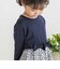 【店舗限定】リブ＋ネル花柄ドッキング長袖ワンピース(95~150cm)