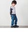 ジョグデニムジオメトリックロゴ刺しゅうロングパンツ(90~160cm)