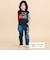 乗り物プリント袖切り替え長袖Tシャツ(80~130cm)