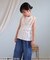 ノースリーブワッフルフリルTシャツ