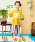 【リンク】ワイドタックショートパンツ  6分丈