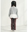 レースフリル切り替えリブTシャツ